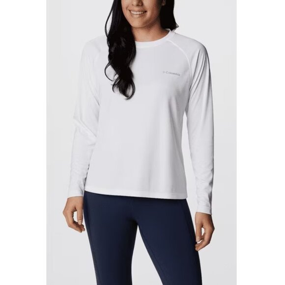 Columbia Tops - Columbia Women’s Long Sleeve Sun Tee Omni-Shade 50 UPF Rated White NWT